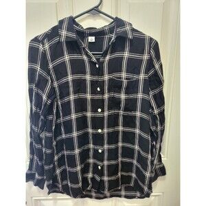 OLD NAVY PLAID BUTTON UP SHIRT WOMENS SIZE SMALL